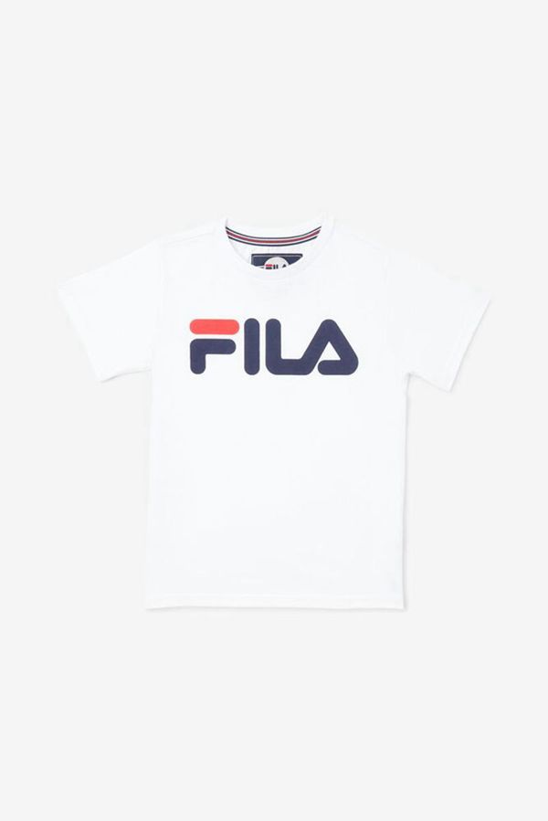 Fila Tričká Detske Biele - White Sleeve Logo Vypredaj - Slovakia 67158-PCDY